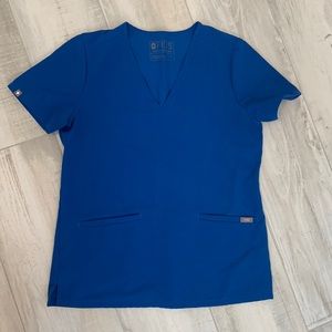 Figs Royal Blue Casma Scrub Top, Small - Like New